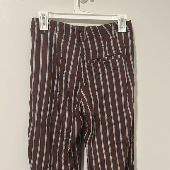 NWOT Free People Brown Striped Flowy Comfy Pants Size 4 - Picture 4 of 5